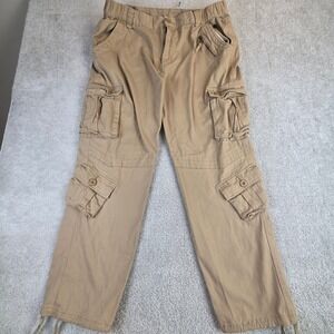 Mustway Tan Cargo Pants Womens 16 Khaki Multi Pocket Stretch Utility Trousers‎